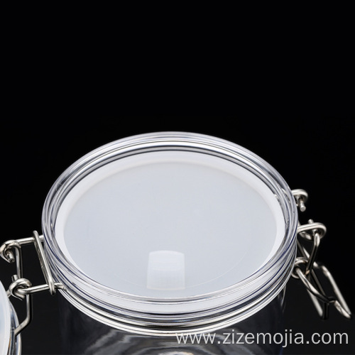 Empty transparent PET plastic cream jar